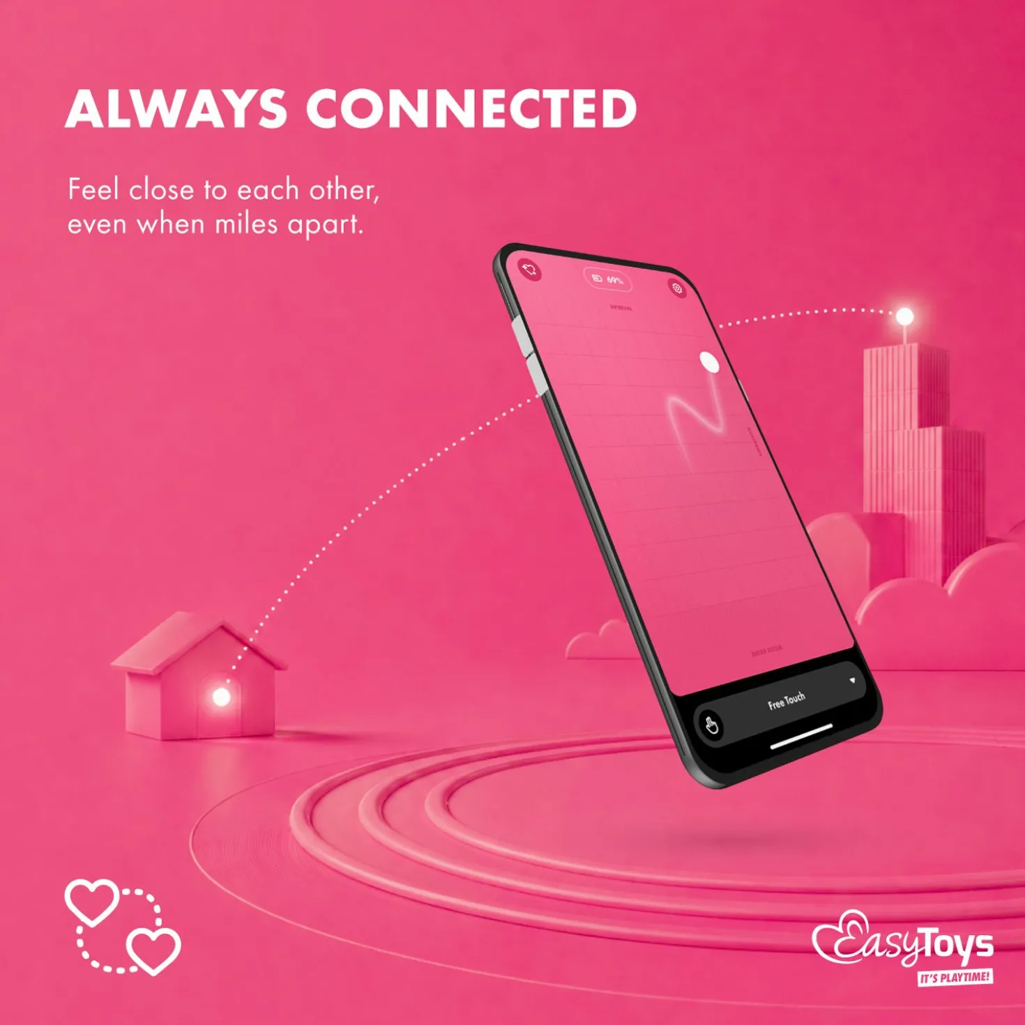 EasyConnect - Œuf vibrant connecté "Aria" - Rose