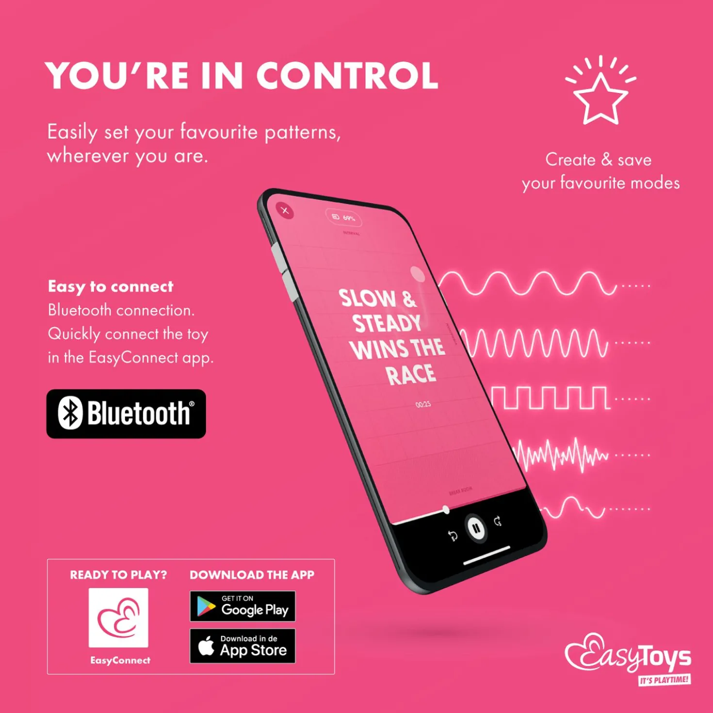 EasyConnect - Œuf vibrant connecté "Aria" - Rose