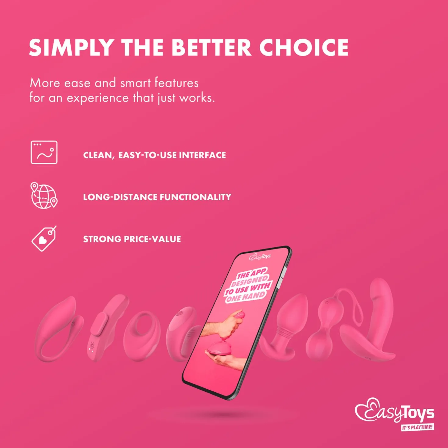 EasyConnect - Œuf vibrant connecté "Aria" - Rose