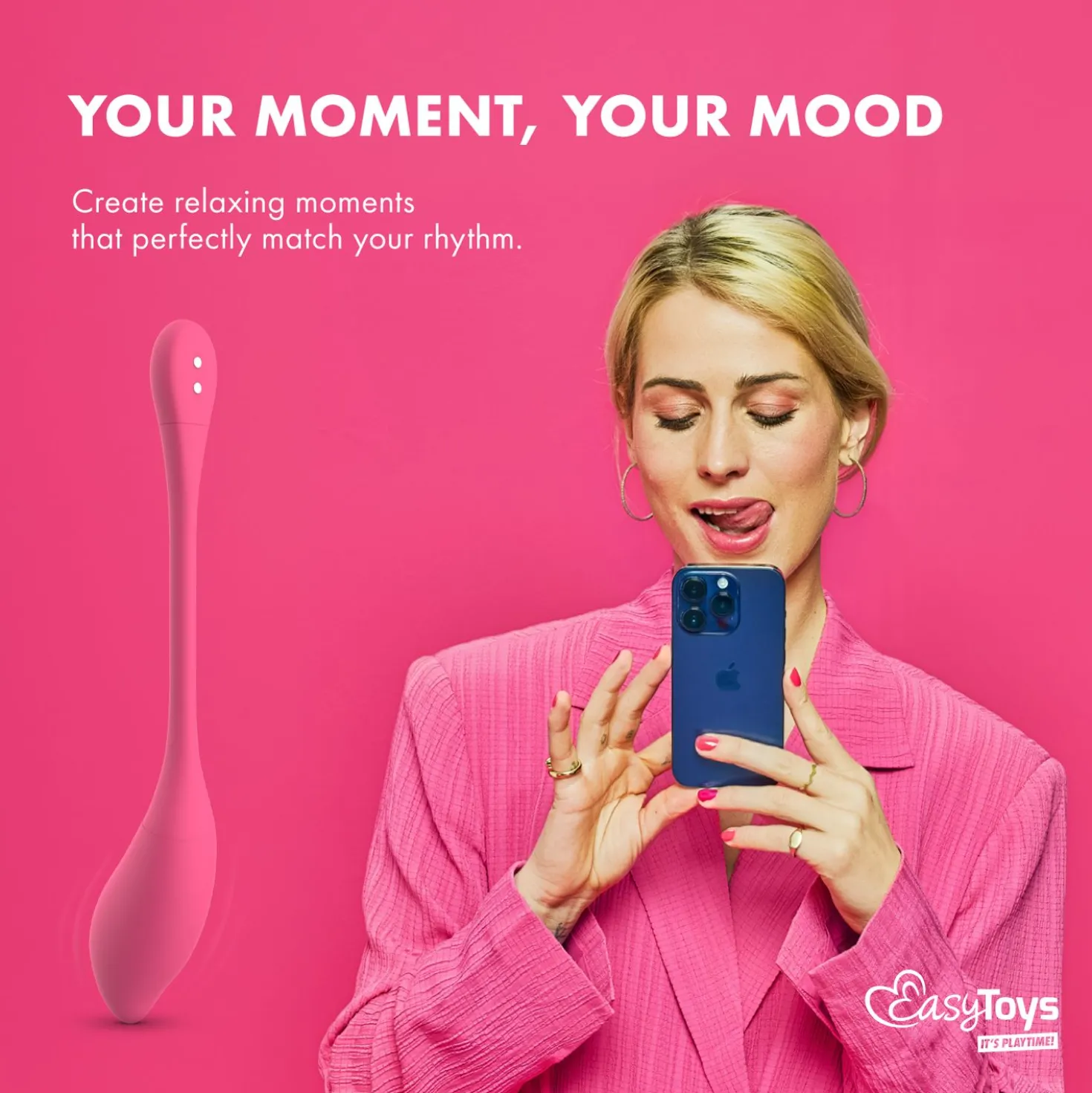 EasyConnect - Œuf vibrant connecté "Aria" - Rose