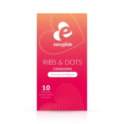 EasyGlide - Préservatifs nervurés et stimulants "Ribs and Dots" - 10 pièces
