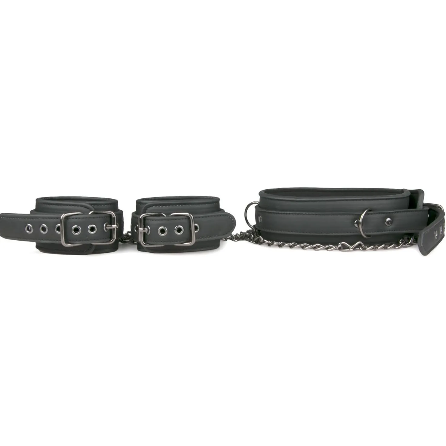 Easytoys Fetish - - Collier en cuir avec menottes - Noir