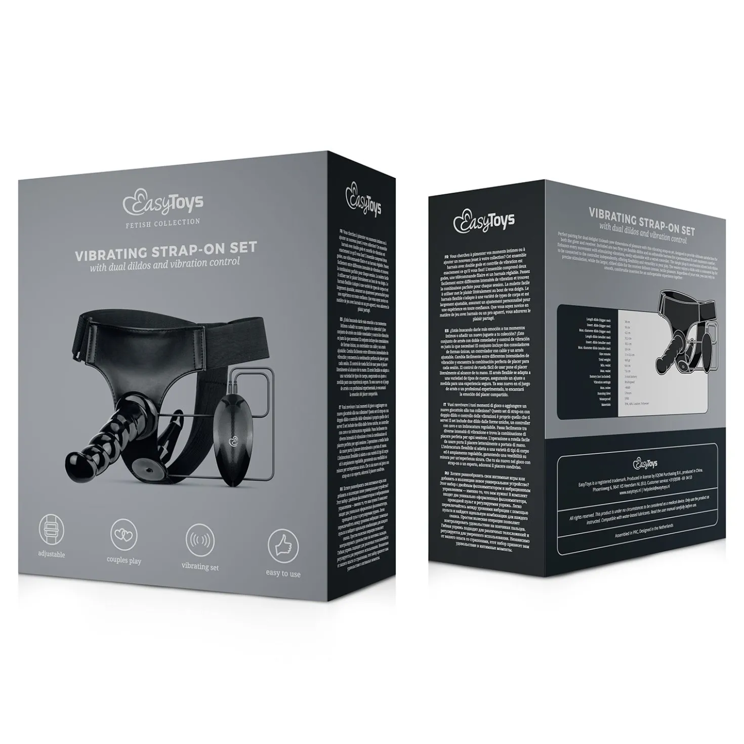 Easytoys Fetish - Ensemble Strap-On Vibrant - Noir