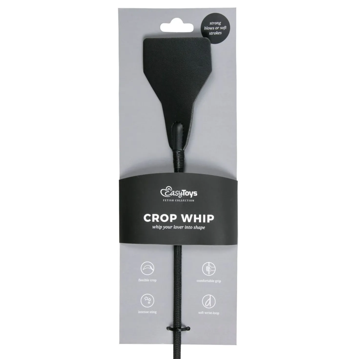 EasyToys - Fetish Fouet Long en Cuir - Noir