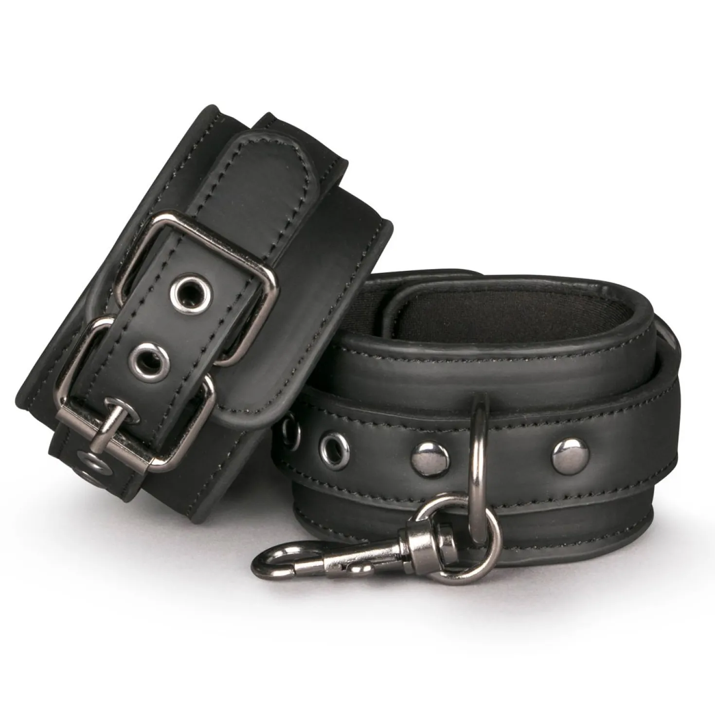 Easytoys Fetish - Menottes en similicuir - Noir