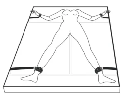 Easytoys Fetish - Menottes à sangles pour lit - Noir