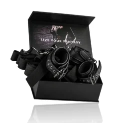 Easytoys Fetish - Menottes à sangles pour lit - Noir