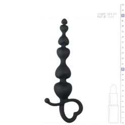 EasyToys - Perles anales avec poignée en forme de cœur - 18,5 cm