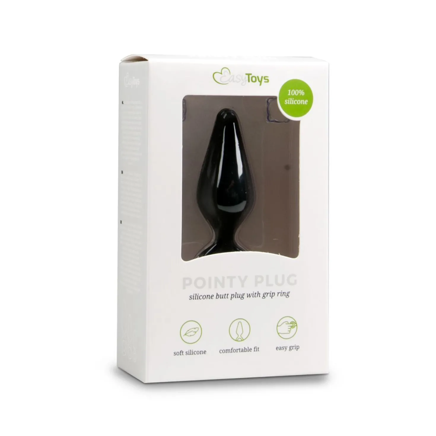 EasyToys - Plug anal noir avec anneau - Medium