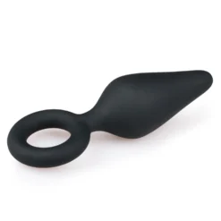 EasyToys - Plug anal noir avec anneau - Medium