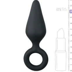 EasyToys - Plug anal noir avec anneau - Medium