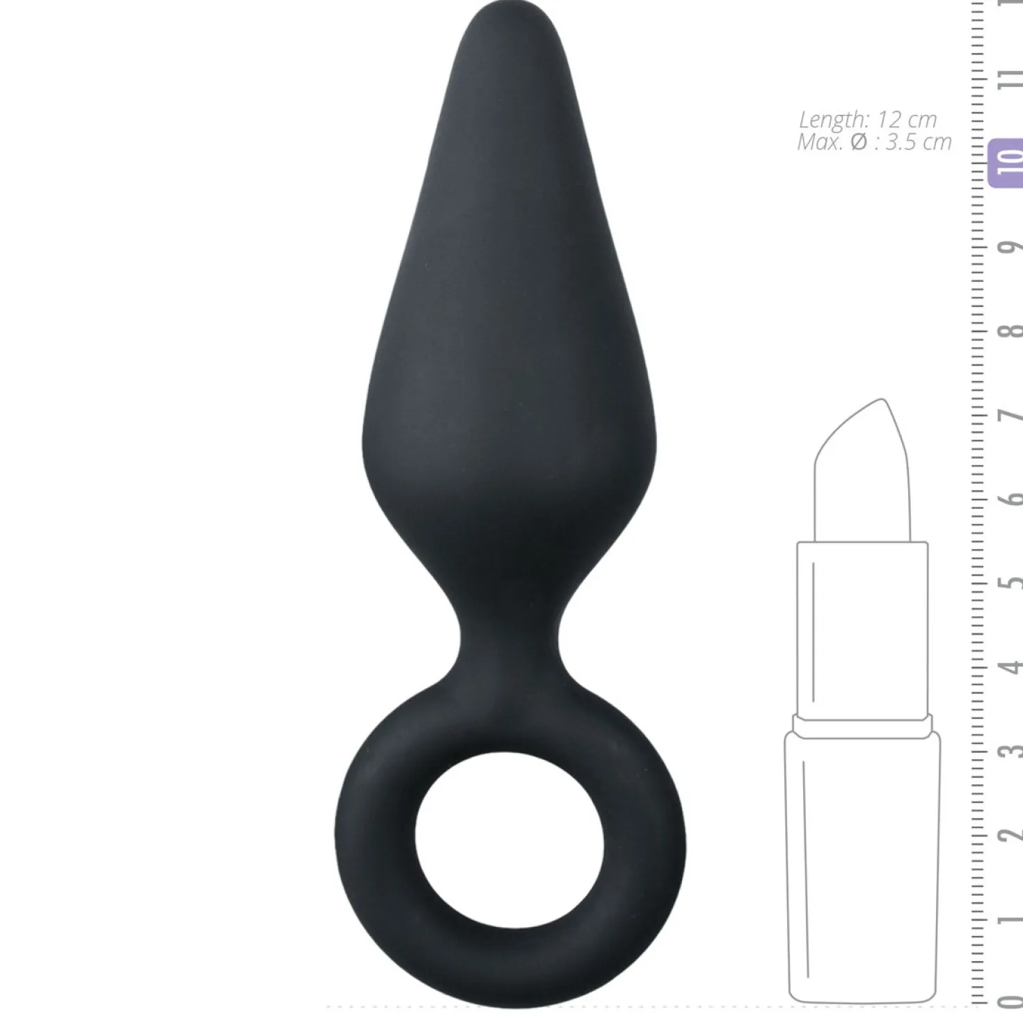 EasyToys - Plug anal noir avec anneau - Medium