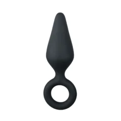 EasyToys - Plug anal noir avec anneau - Small 8,5 cm