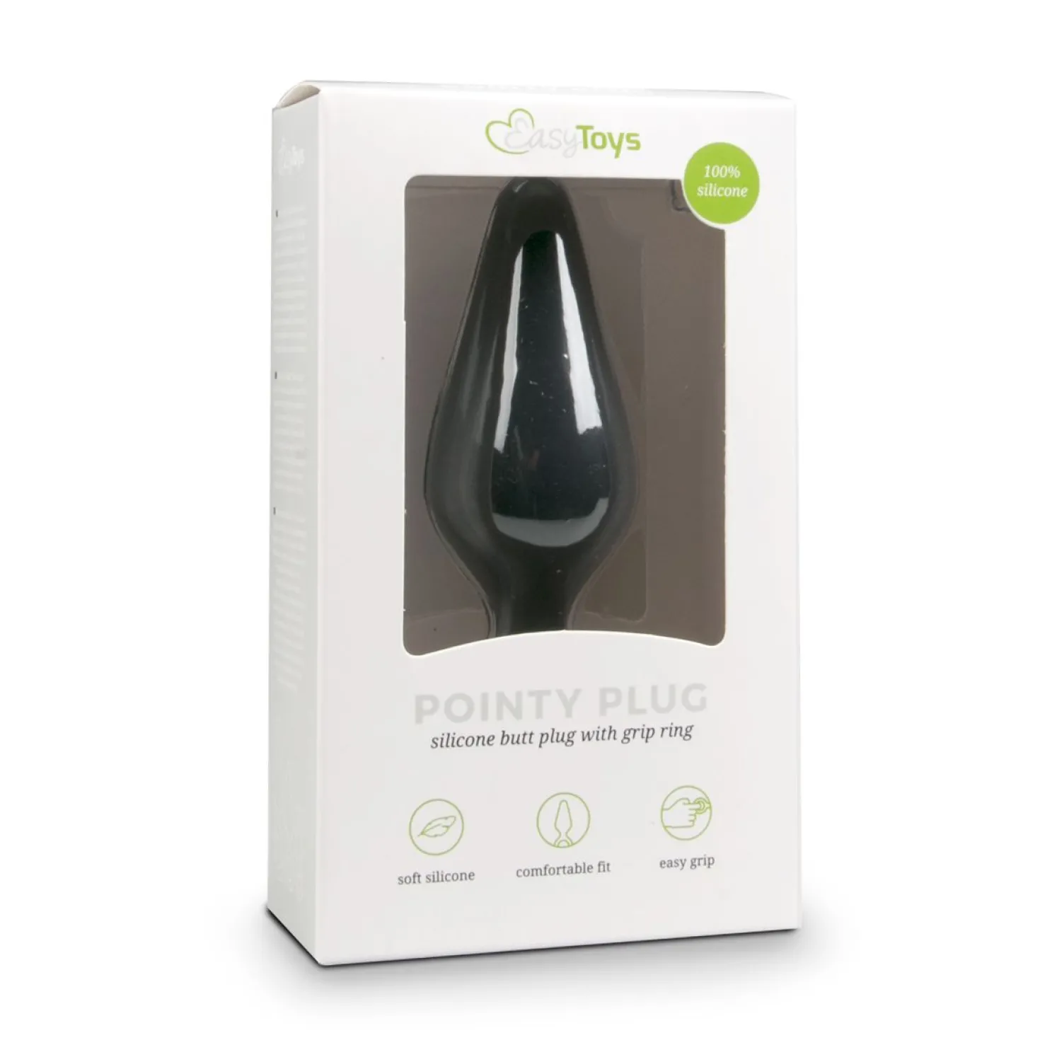 EasyToys - Plug anal noir avec anneau - Small 8,5 cm
