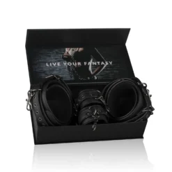 EasyToys - Set de menottes poignets et cuisses - Noir