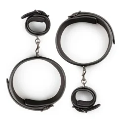 EasyToys - Set de menottes poignets et cuisses - Noir