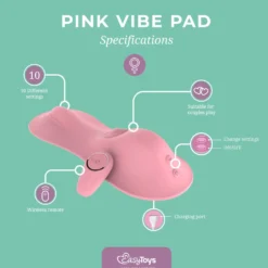 EasyToys – Vibe Pad Coussin Vibrant et Tapping avec Télécommande – Rose