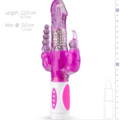 EasyToys - Vibro rabbit avec simulateur anal et clitoridien - Rose