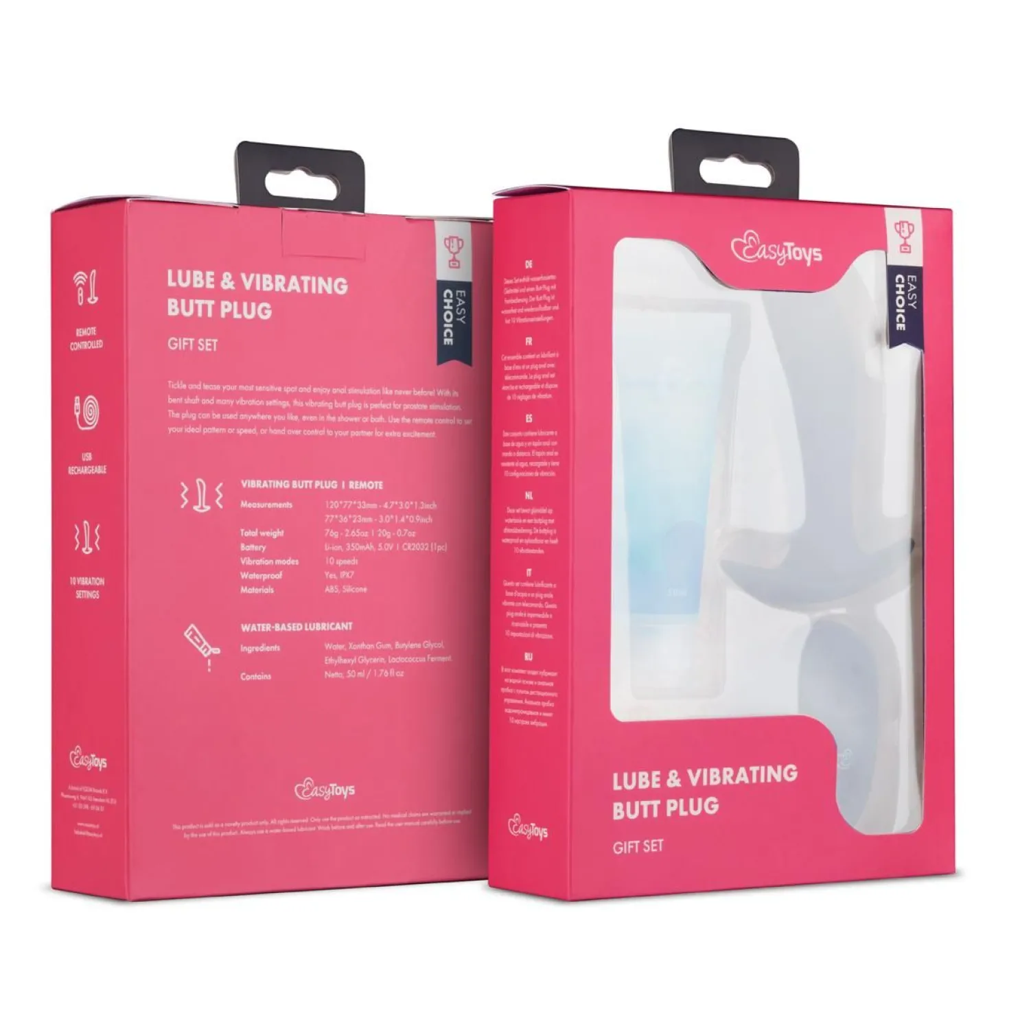 Ensemble plug anal vibrant et lubrifiant Easy Choice