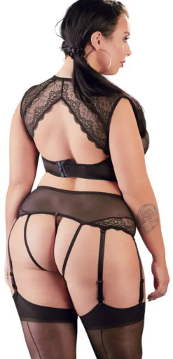 Ensemble porte-jarretelles en dentelle
