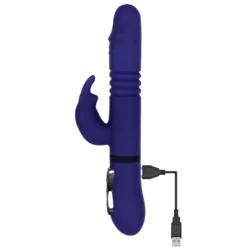 Evolved - Vibromasseur Lapin Tout en Un - Bleu Royal