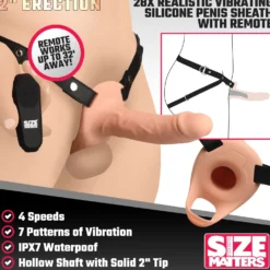 Gaine en Silicone Vibrante Réaliste pour Pénis - Beige