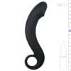Gode de prostate en silicone noir - 17,5 cm
