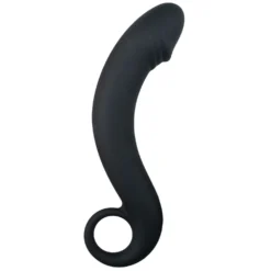 Gode de prostate en silicone noir - 17,5 cm