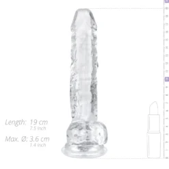Godemiché en gel avec testicules - 17 cm