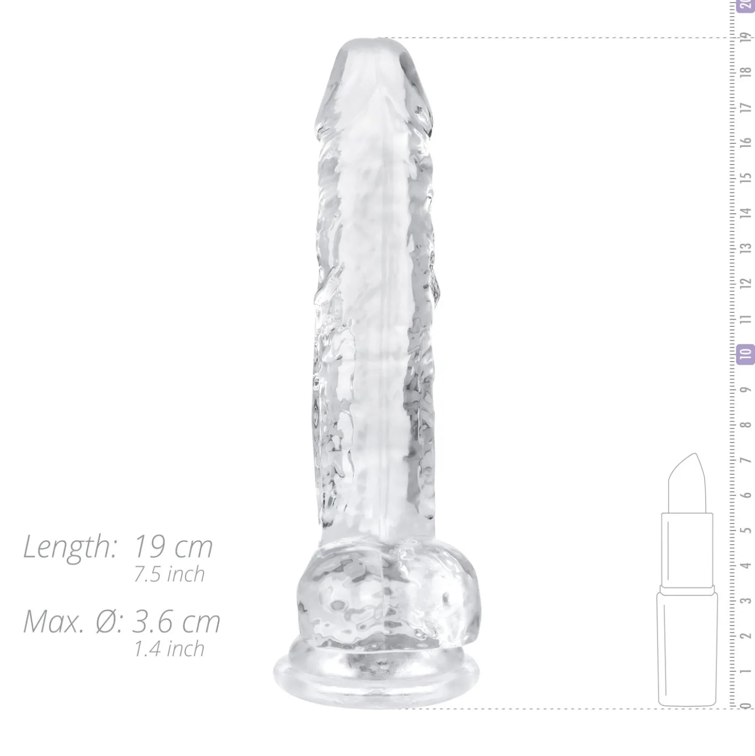 Godemiché en gel avec testicules - 17 cm