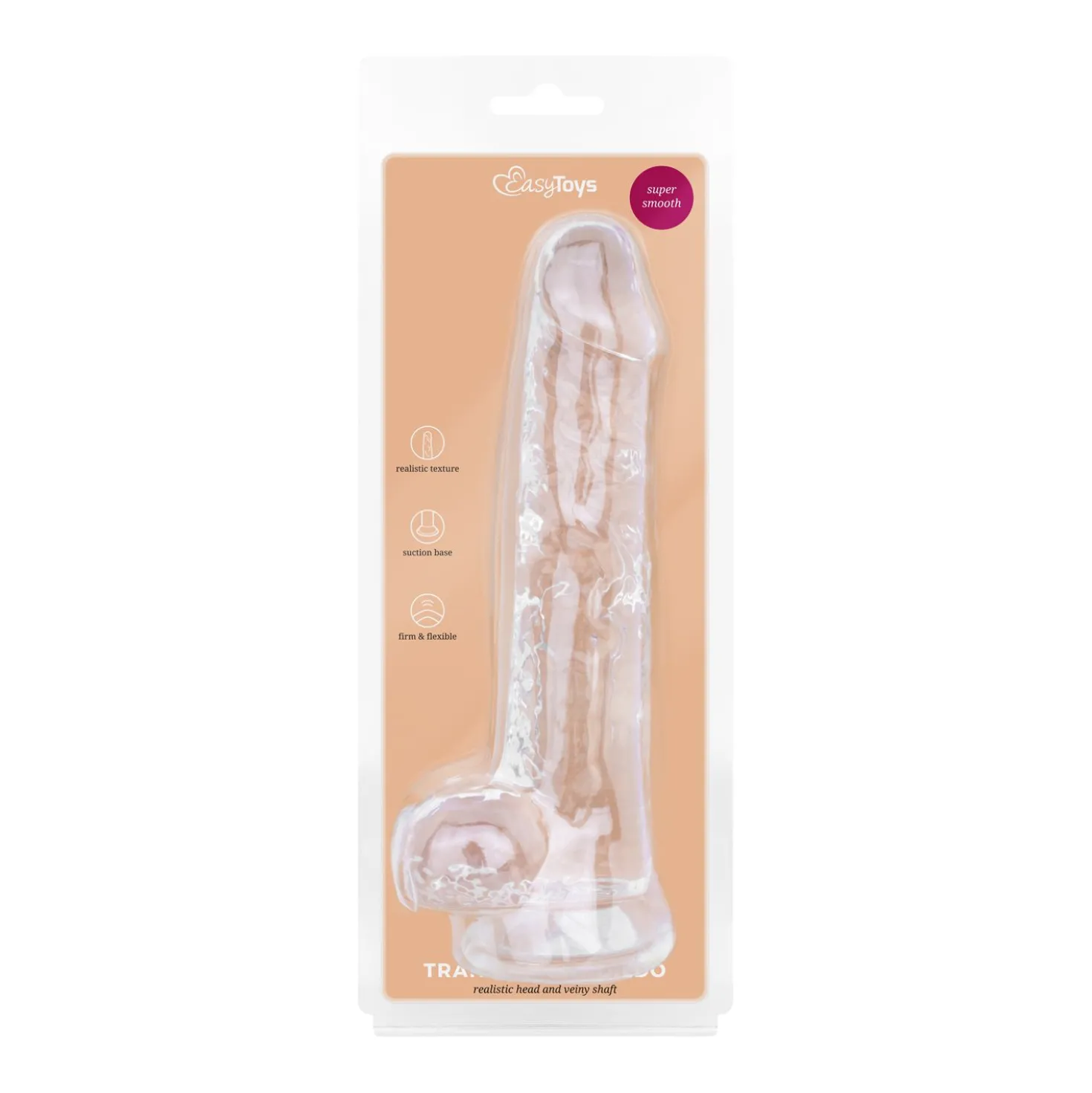 Godemiché en gel avec testicules - 19 cm