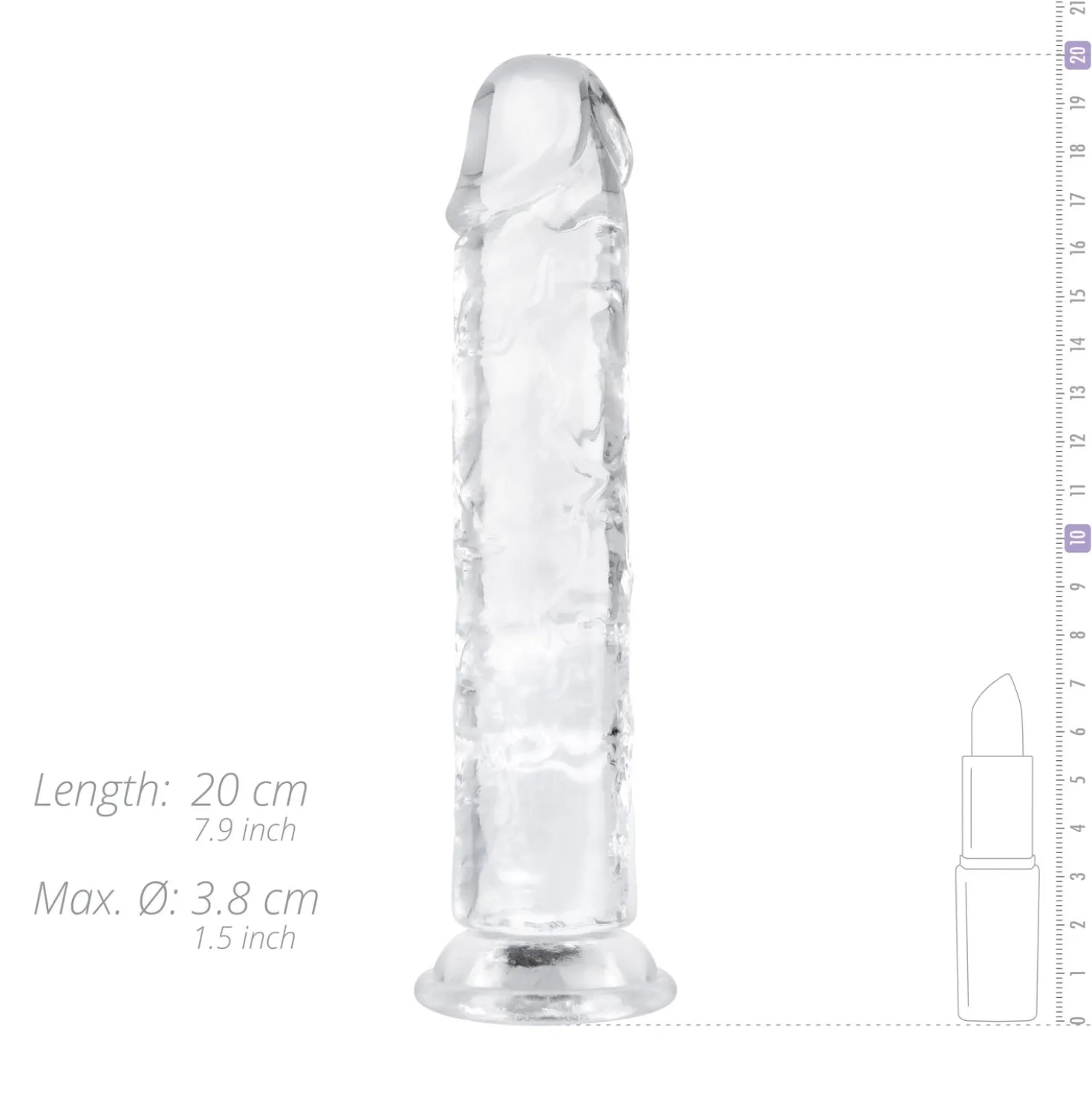 Godemiché en gel sans testicules - 18 cm