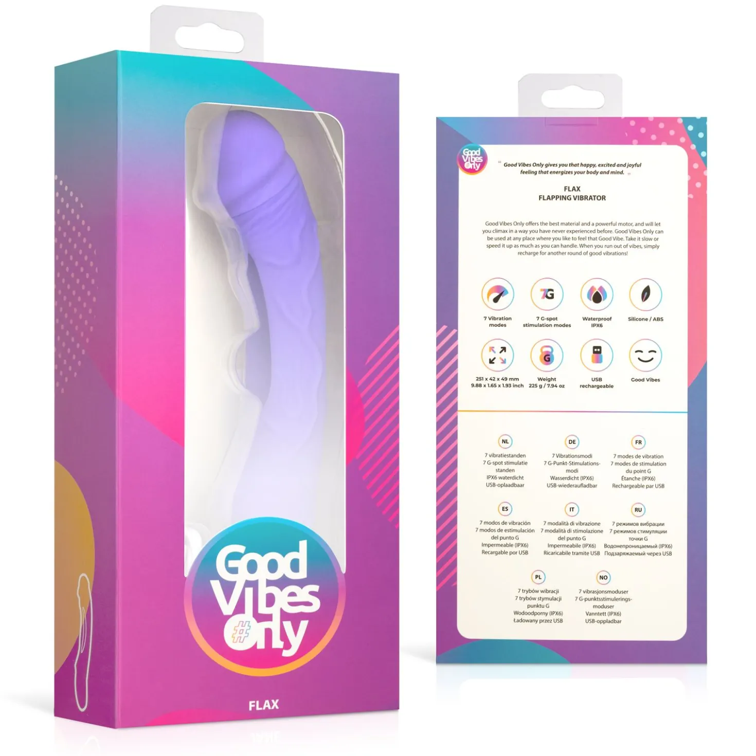 Good Vibes Only - Flax Godemiché vibrant avec stimulateur du point G