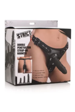 Harnais pour gode-ceinture à double pénétration - Noir