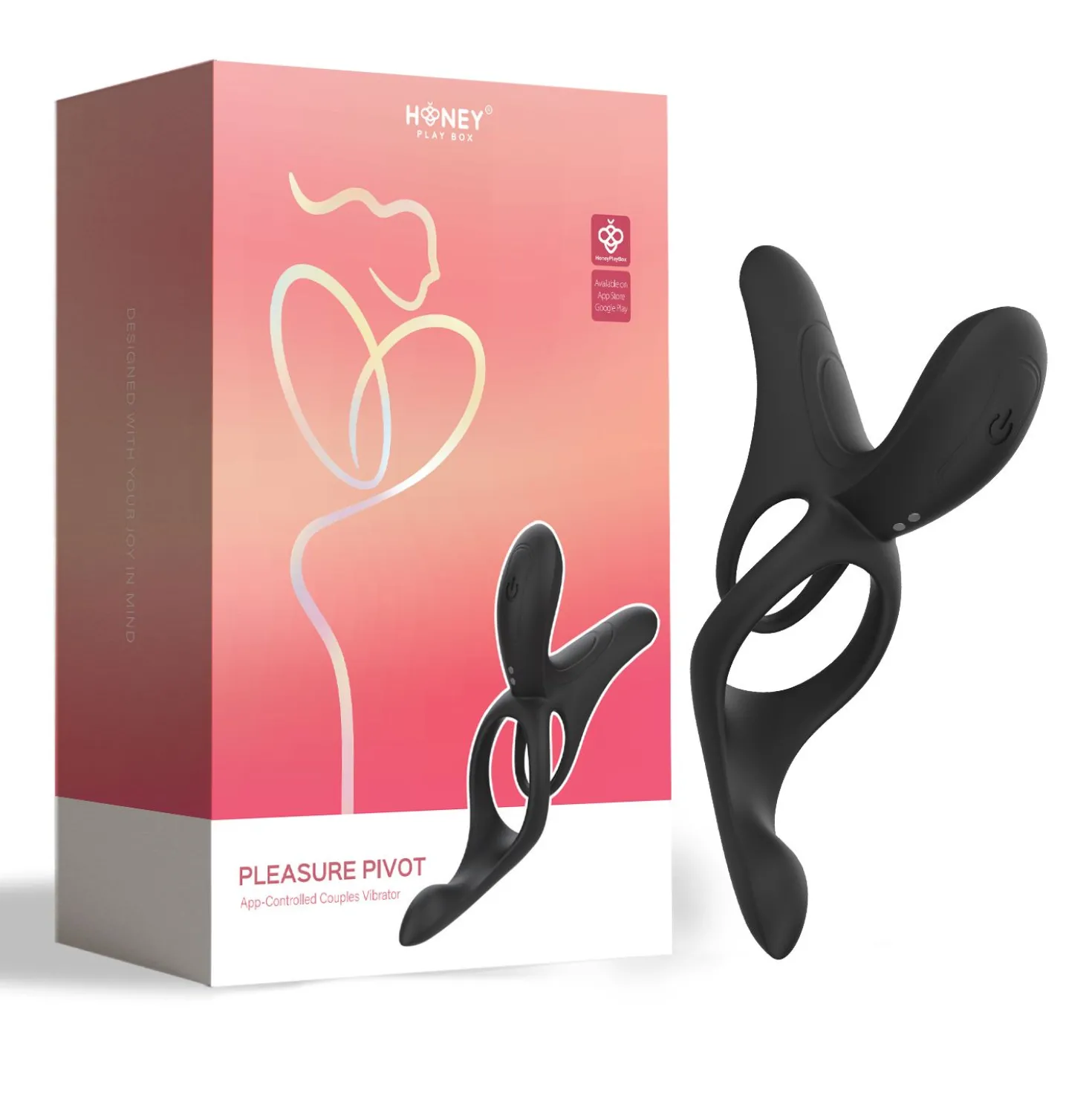 HoneyPlayBox - Pleasure Pivot Vibrateur Contrôlé par App pour Couples Noir