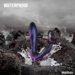 Hueman - Plug anal vibrant avec cockring et télécommande - Violet