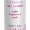 Huile corporelle de luxe comestible - Framboise et pomme