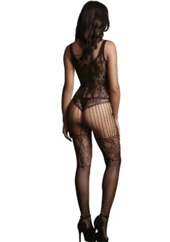 Le Desir - Bodystocking en Dentelle et Résille - Noir