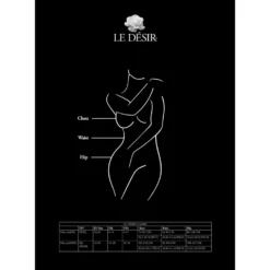 Le Desir - Collant Jarretière avec Taille à Bretelles Taille Queen - Noir