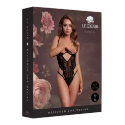 Le Désir – Body en Dentelle à Bonnets Ouverts avec Armatures – Noir