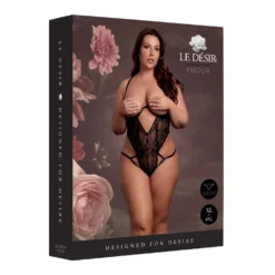 Le Désir – Body en Dentelle à Bonnets Ouverts avec Armatures – Noir