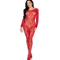 Leg Avenue - Bodystocking Dentelle - Rouge