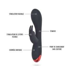 Lieberté - Vibromasseur Rabbit "Beate" - Noir/Rouge