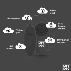 LUV EGG - Œuf Vibrant avec télécommande - Noir