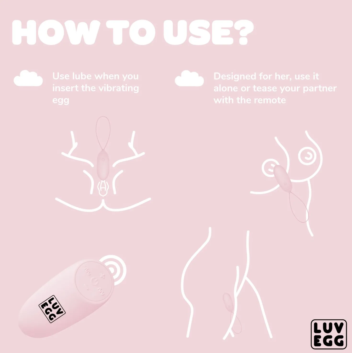 LUV EGG - Œuf Vibrant avec télécommande - Rose