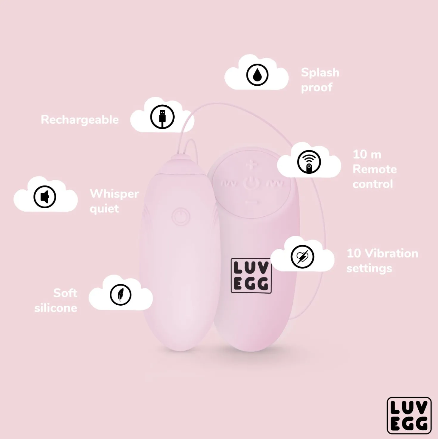 LUV EGG - Œuf Vibrant avec télécommande - Rose