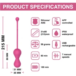 Magic Motion - Boules de geisha connectées Smart Kegel Master roses