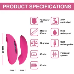 Magic Motion - Candy Vibrateur pour Panty Contrôlé par Application - Rose
