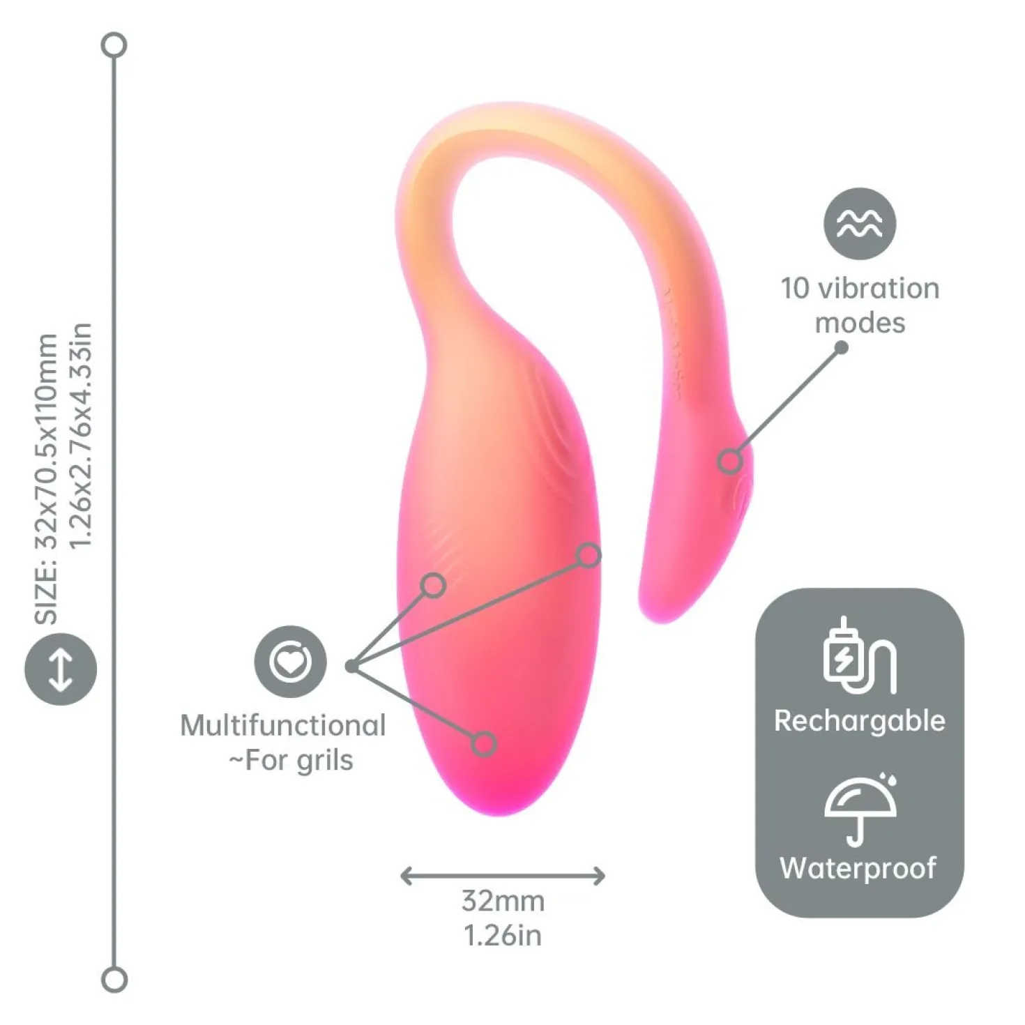 Magic Motion - Flamingo Max Œuf Vibrant & Entraîneur Kegel en Un - Orange
