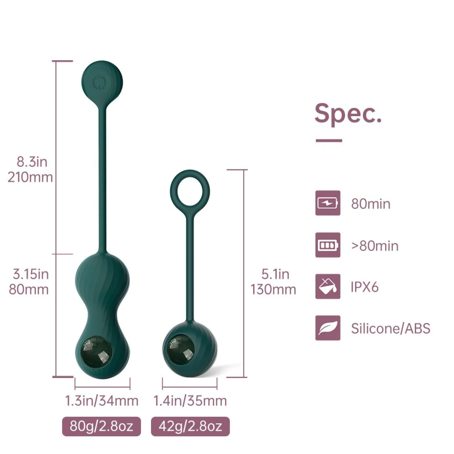 Magic Motion - Vibromasseur intelligent double pour exercices de Kegel avec